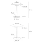 Lámpara de mesa Mira de metal con varios acabados fabricada en Italia Viadurini
