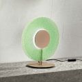 Lámpara de mesa de metal pintado y cristal de grano verde - Albizia