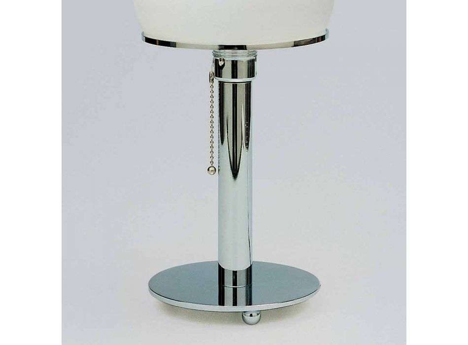 Lámpara de mesa en opalino con estructura cromada Made in Italy - Toronto Viadurini