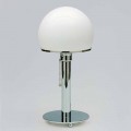 Lámpara de mesa en opalino con estructura cromada Made in Italy - Toronto