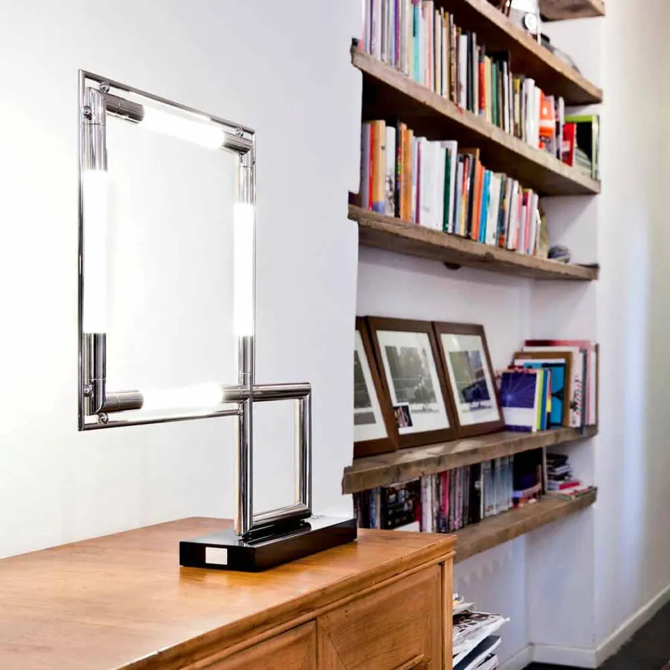 Lámpara de mesa de latón y resina con base de mármol Made in Italy - Quizza Viadurini