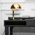 Lámpara de mesa de latón con acabado dorado o paladio Made in Italy - Adana Viadurini