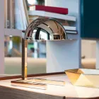 Lámpara de mesa de latón con acabado dorado o paladio Made in Italy - Adana Viadurini