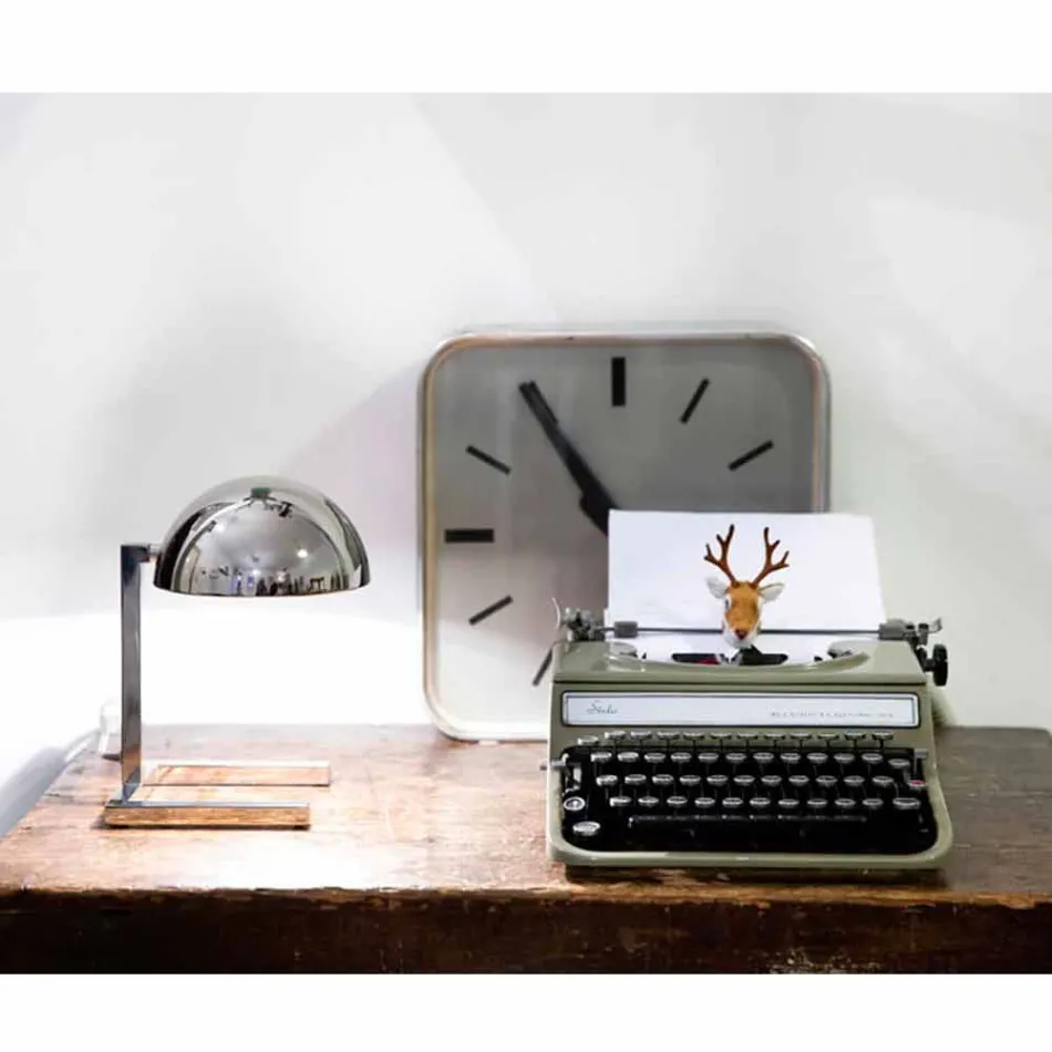 Lámpara de mesa de latón con acabado dorado o paladio Made in Italy - Adana Viadurini