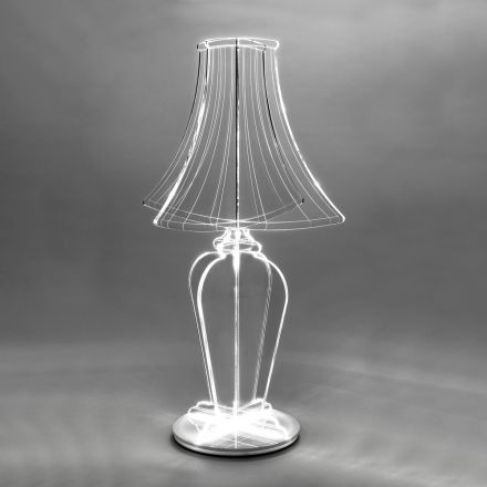 Lámpara de mesa en PMMA marcado con láser Made in Italy - Moana Viadurini