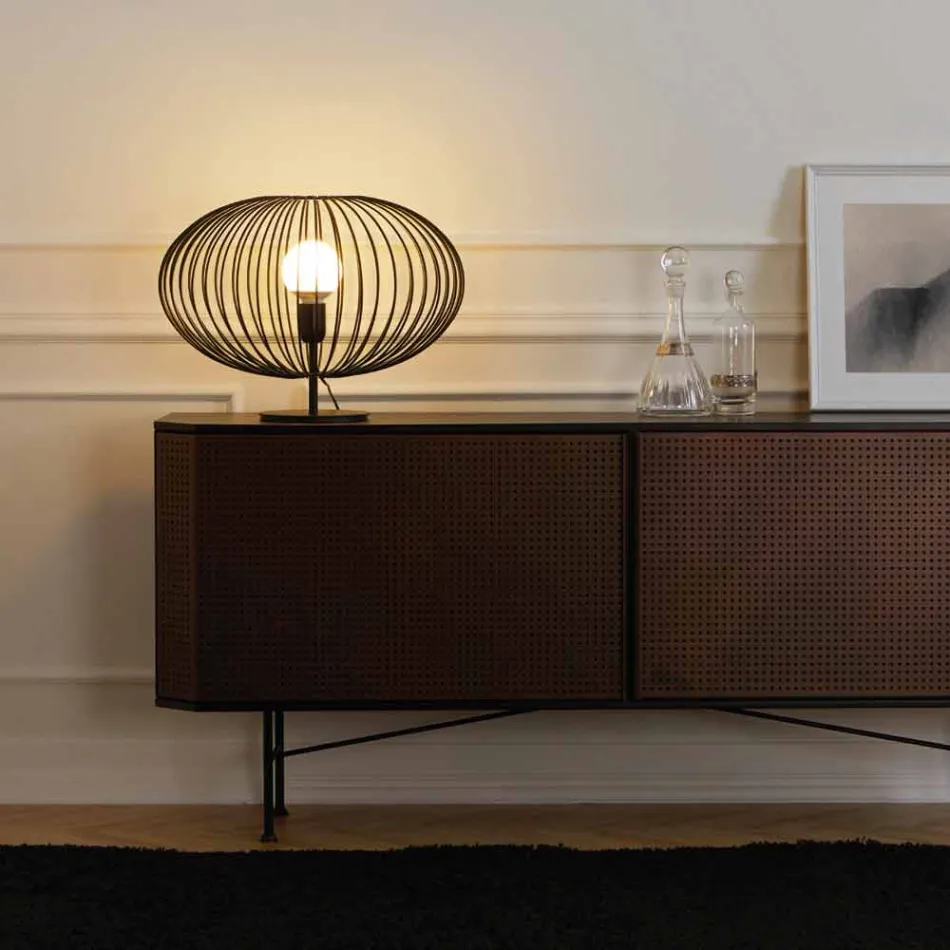 Lámpara de mesa moderna de acero pintado, Ø48xH35 cm, Gabriella Viadurini