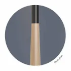 Lámpara de mesa moderna en metal, madera y organza Made in Italy - Boom Viadurini