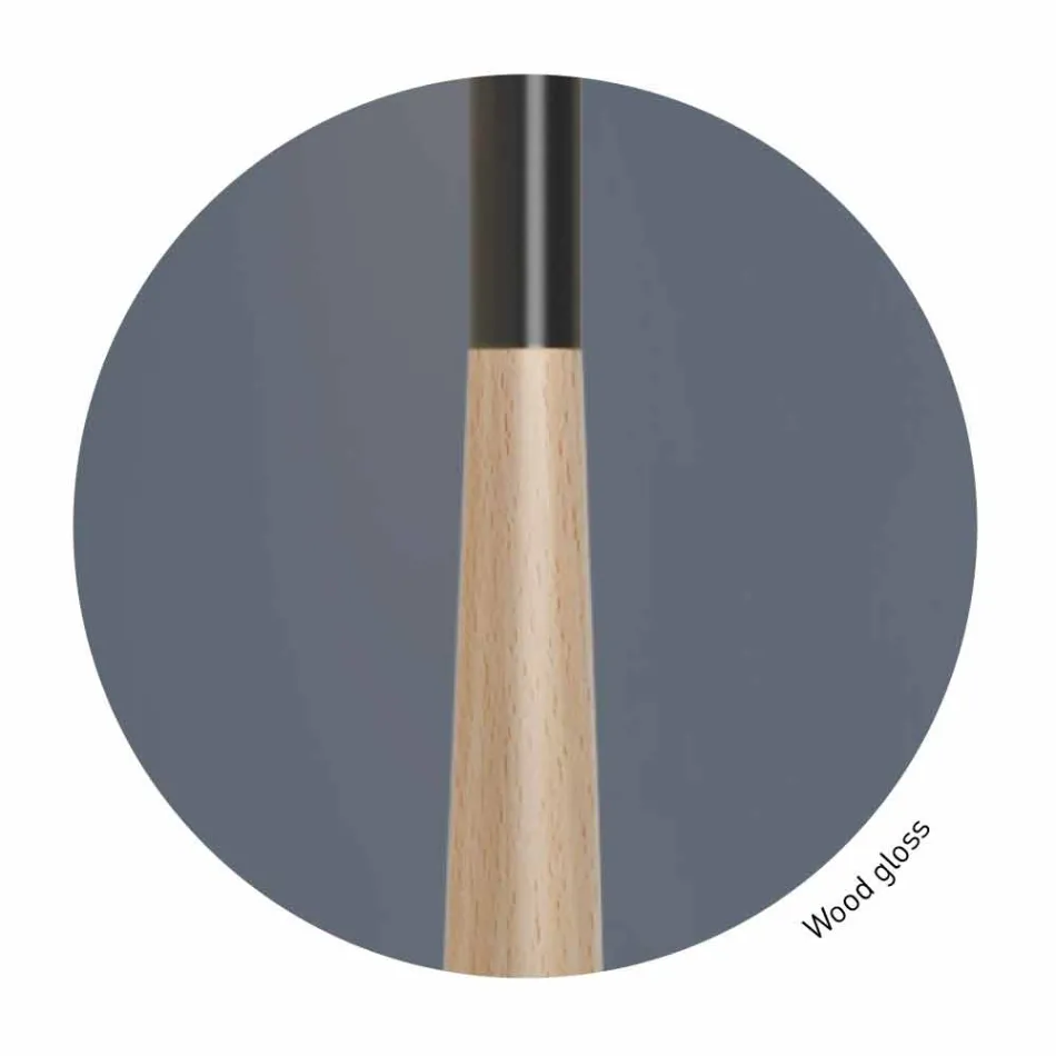 Lámpara de mesa moderna en metal, madera y organza Made in Italy - Boom Viadurini