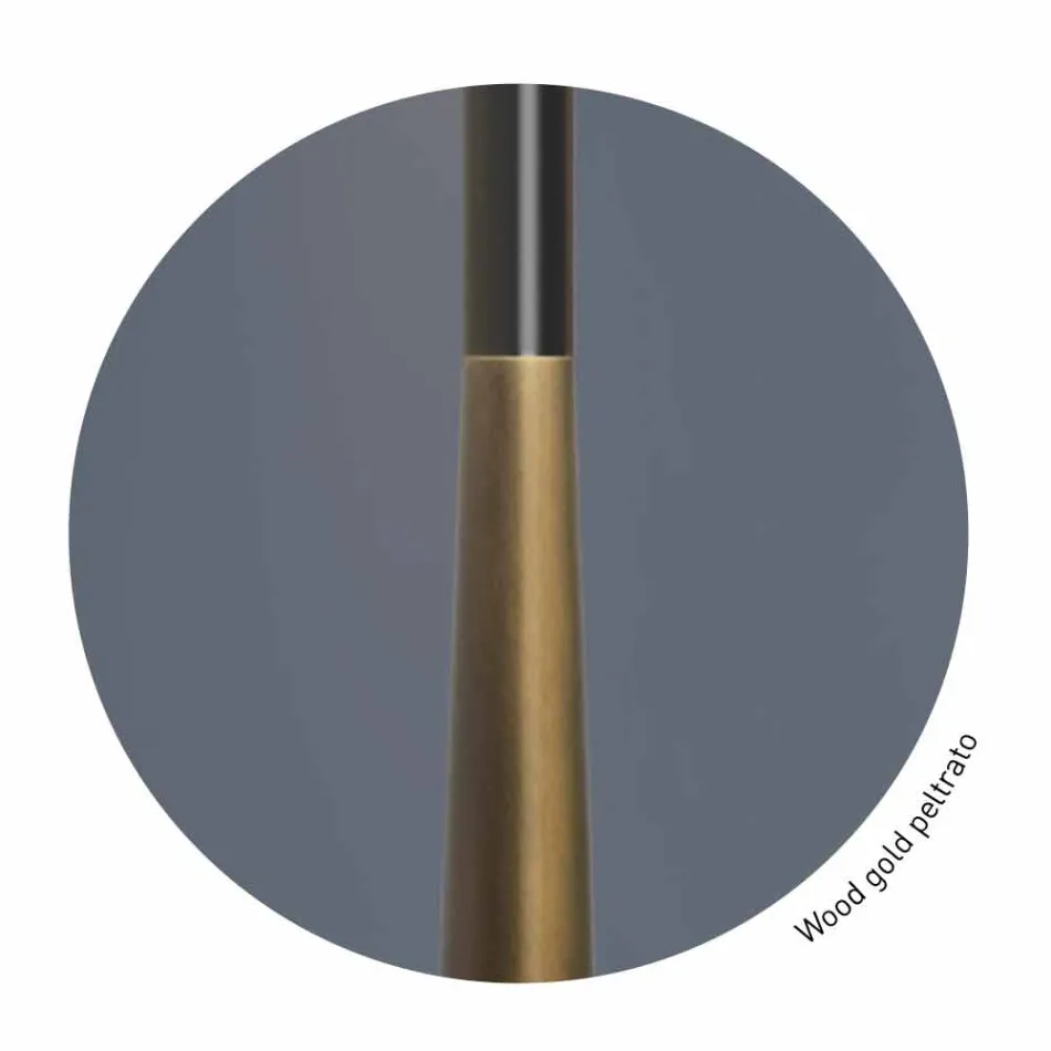 Lámpara de mesa moderna en metal, madera y organza Made in Italy - Boom Viadurini