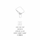 Lámpara de mesa moderna de resina y algodón blanco Made in Italy - Fiera Viadurini