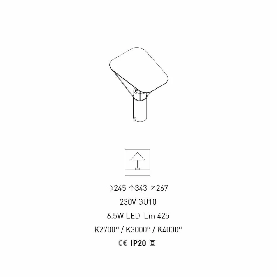 Lámpara de mesa moderna de resina y algodón blanco Made in Italy - Fiera Viadurini