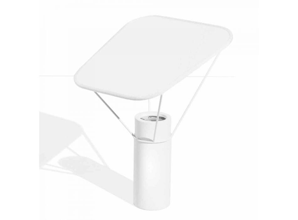Lámpara de mesa moderna de resina y algodón blanco Made in Italy - Fiera Viadurini