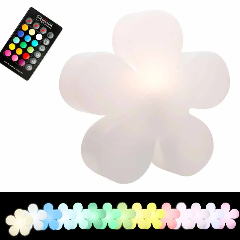 Lámpara de mesa o pie de flores de diseño moderno en plástico blanco - Fiorestar Viadurini