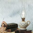 Lámpara de mesa rústica decorada mano de cerámica Ferroluce Viadurini