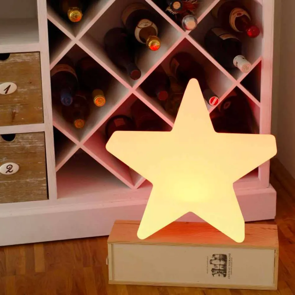 Lámpara de mesa de polietileno solar o LED Star Design - Ringostar Viadurini