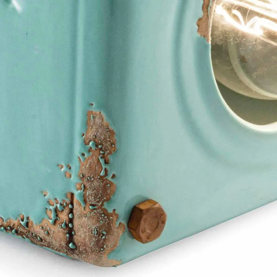 estilo industrial lámpara de mesa de cerámica y hierro Valerie Viadurini