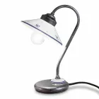 Lámpara de mesa estilo vintage en cerámica pintada a mano y hierro - Asti Viadurini