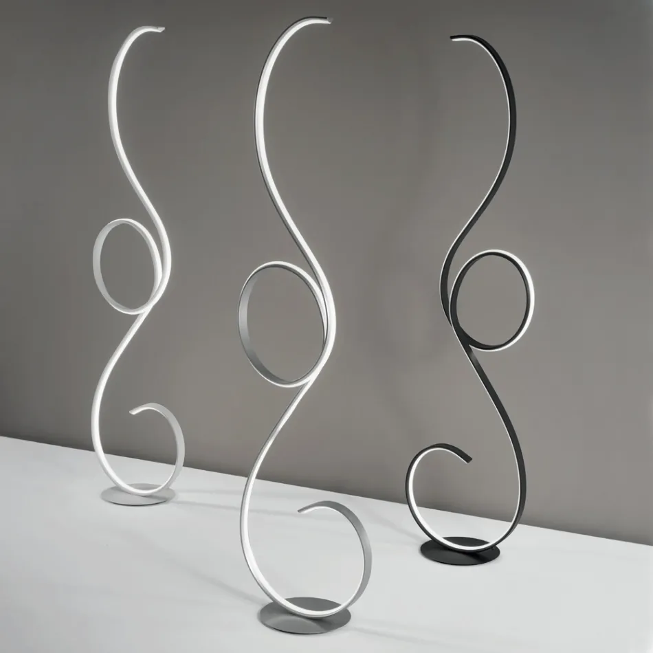 Lámpara de pie LED con estructura de metal pintado Design-Clack Viadurini