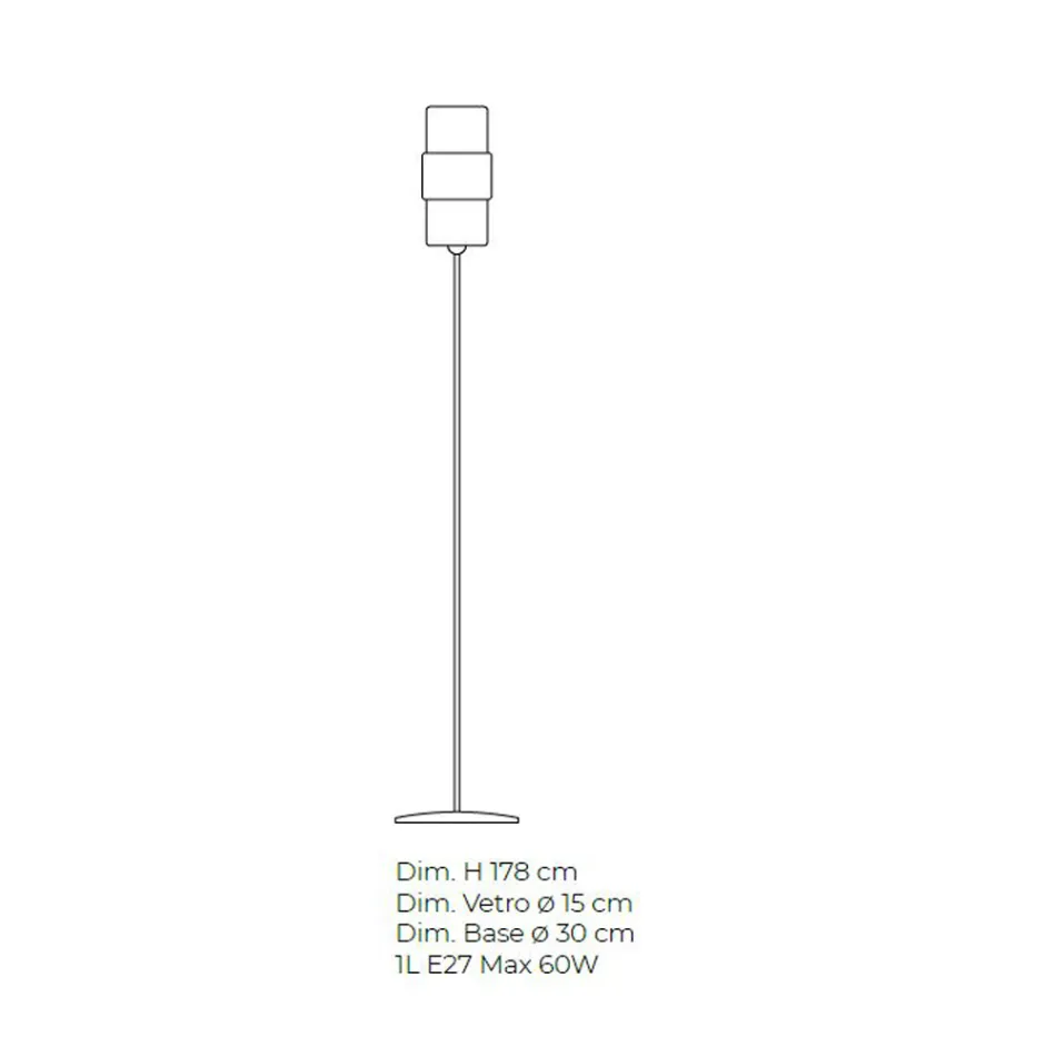 Lámpara de pie Artisan de vidrio soplado veneciano 30 cm - Satomi Viadurini
