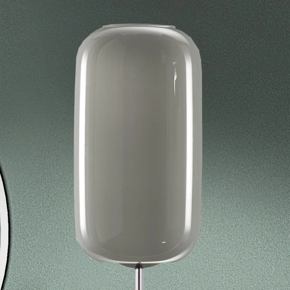 Lámpara de pie de vidrio veneciano soplado a mano - Bambú Viadurini