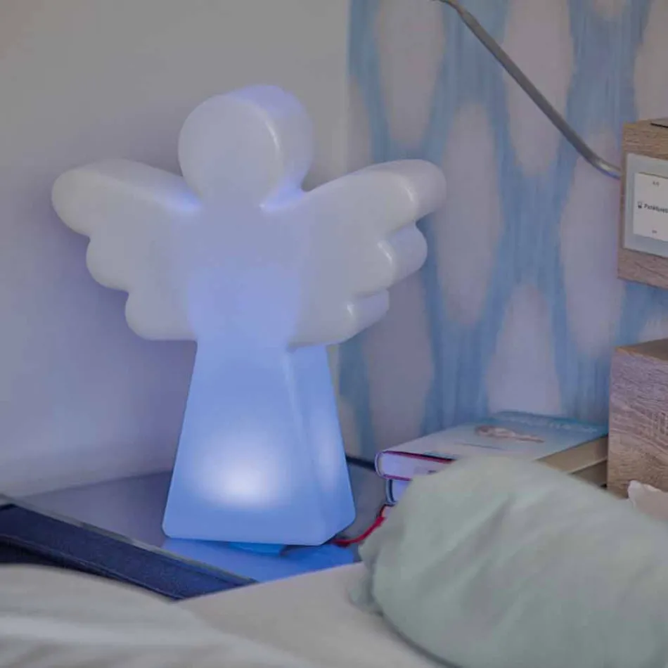 Lámpara de Pie Blanca E27, Led o Ángel Solar Diseño Moderno - Angelostar Viadurini