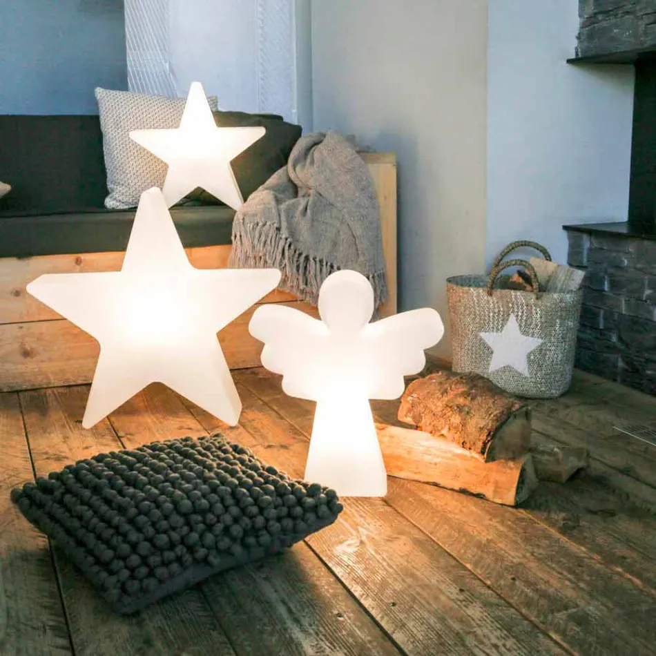 Lámpara de Pie Blanca E27, Led o Ángel Solar Diseño Moderno - Angelostar Viadurini