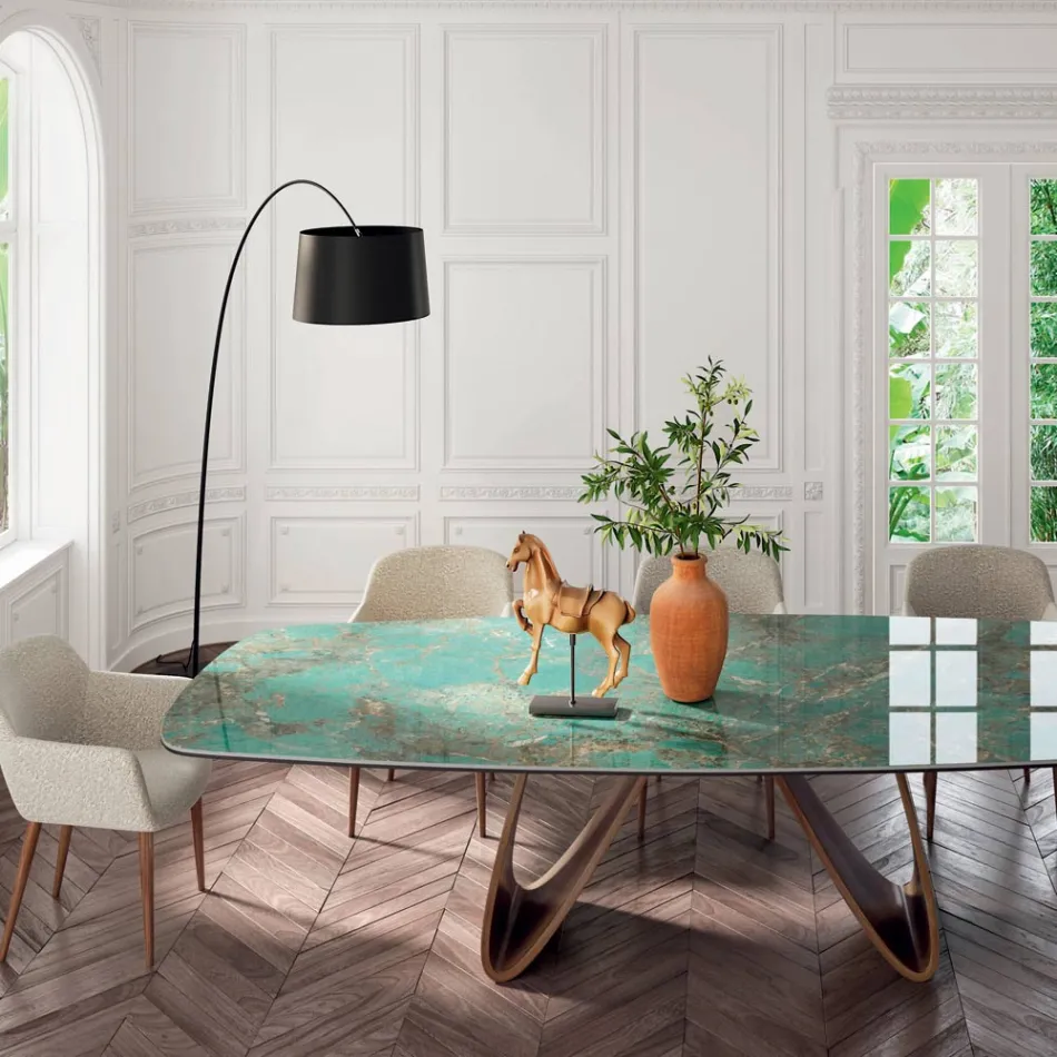 Lámpara de pie con tallo de carbono negro Made in Italy - Terni Viadurini