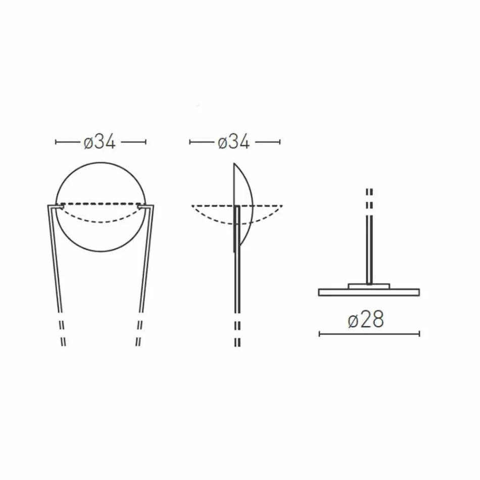 Lámpara de pie con estructura metálica y LED integrado Made in Italy - Rione Viadurini
