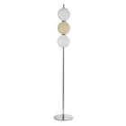 Lumira - Lámpara de pie de tres luces en cristal labrado, fabricada en Italia. Viadurini