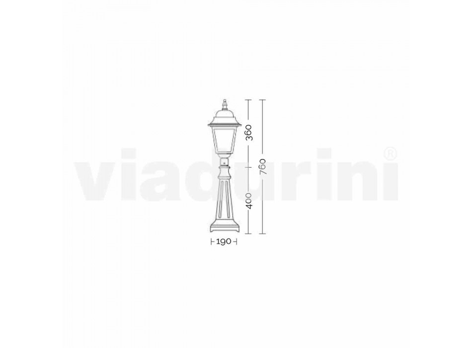 Lámpara de pie de exterior fabricada en aluminio producido en Italia, Aquilina. Viadurini
