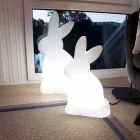 Lámpara de Pie de Diseño, Conejo Blanco para Interior y Exterior - Conigliostar Viadurini