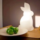 Lámpara de Pie de Diseño, Conejo Blanco para Interior y Exterior - Conigliostar Viadurini