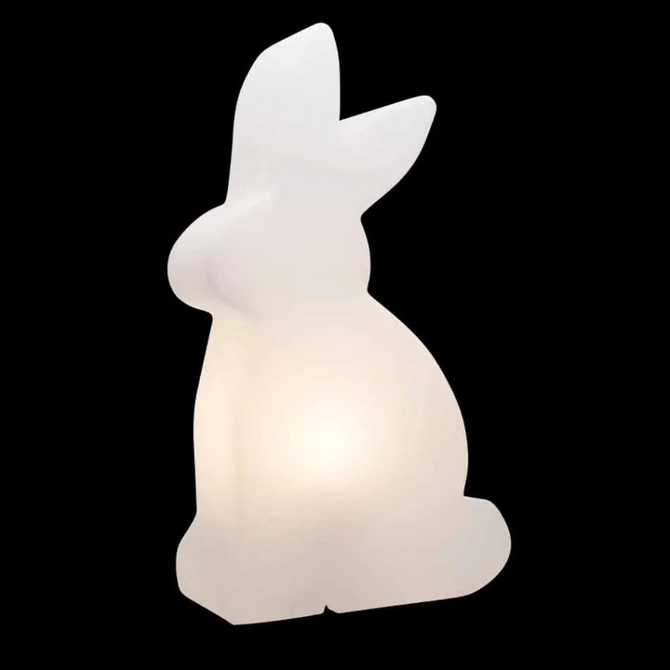 Lámpara de Pie de Diseño, Conejo Blanco para Interior y Exterior - Conigliostar Viadurini