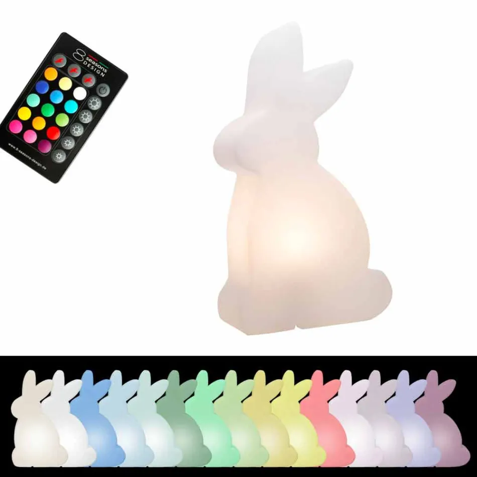 Lámpara de Pie de Diseño, Conejo Blanco para Interior y Exterior - Conigliostar Viadurini