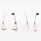 Lámpara de pie de diseño en madera de haya y metal lacado - Avetta Viadurini