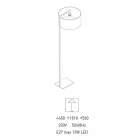 Lámpara de pie de diseño en metal con pantalla de lino Made in Italy - Bali Viadurini