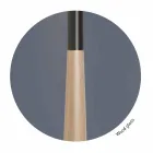 Lámpara de pie de diseño en metal, madera y organza Made in Italy - Boom Viadurini