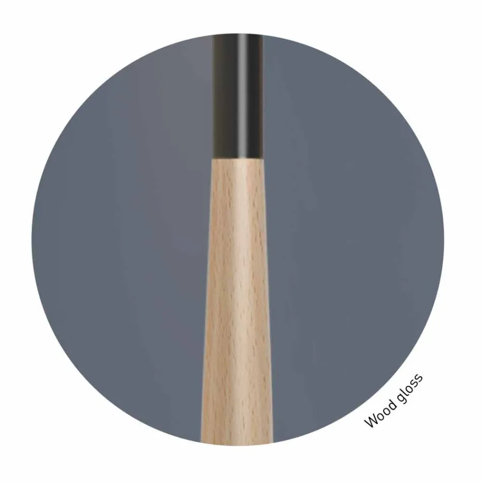 Lámpara de pie de diseño en metal, madera y organza Made in Italy - Boom Viadurini