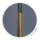 Lámpara de pie de diseño en metal, madera y organza Made in Italy - Boom Viadurini