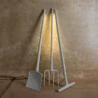 Lámpara de Pie Exterior en Tecnopolímero Blanco Diseño de 3 Formas - Herramientas Viadurini