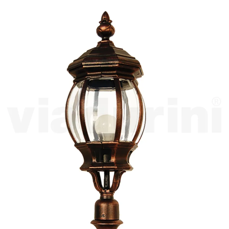 Lámpara de pie para exterior de estilo vintage en aluminio Made in Italy - Leona Viadurini