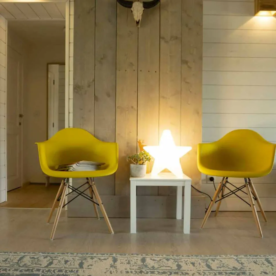 Lámpara de pie en forma de estrella blanca o roja, diseño moderno - Ringostar Viadurini