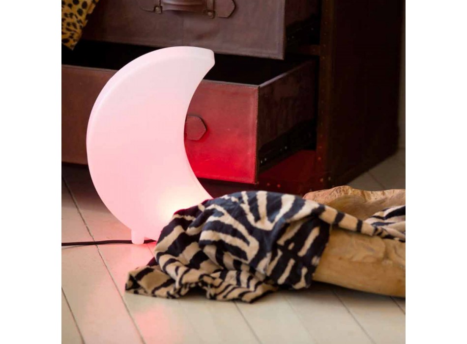 Lámpara de pie en forma de luna en plástico 2 tamaños de diseño moderno - Lunastar Viadurini