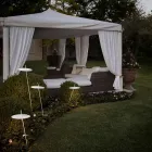 Lámpara de pie de jardín Diseño de aluminio blanco con hoja de nenúfar - Cipriam Viadurini