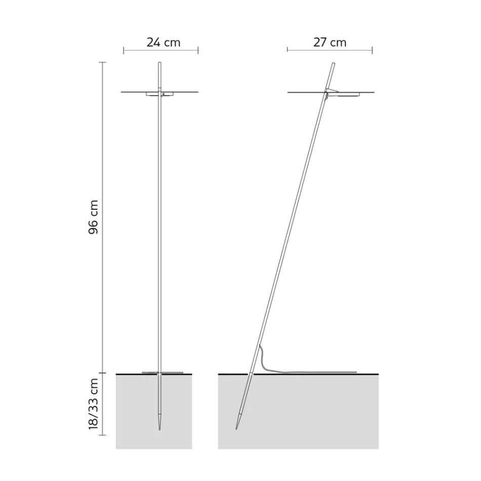 Lámpara de pie de jardín Diseño de aluminio blanco con hoja de nenúfar - Cipriam Viadurini