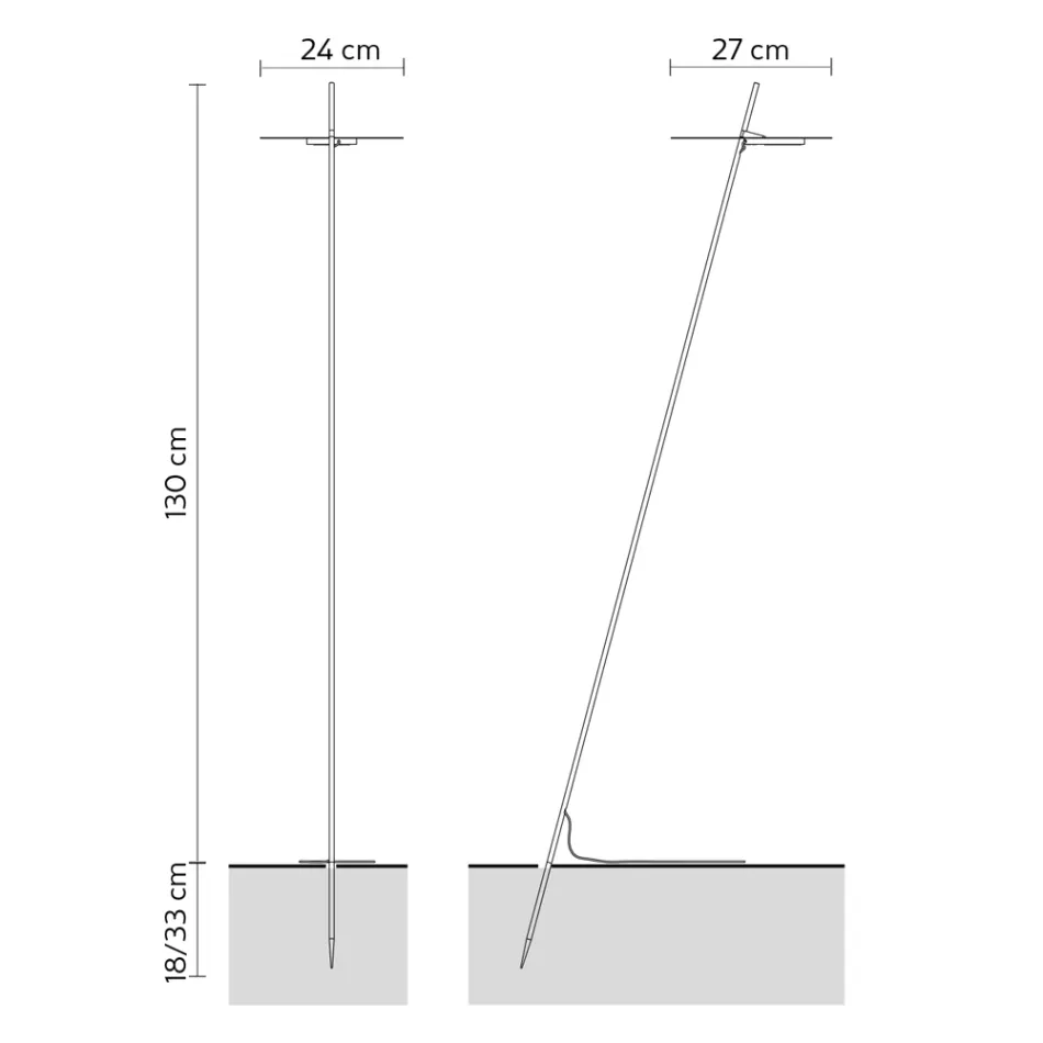 Lámpara de pie de jardín Diseño de aluminio blanco con hoja de nenúfar - Cipriam Viadurini