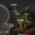 Lámpara de pie de jardín Diseño de aluminio blanco con hoja de nenúfar - Cipriam