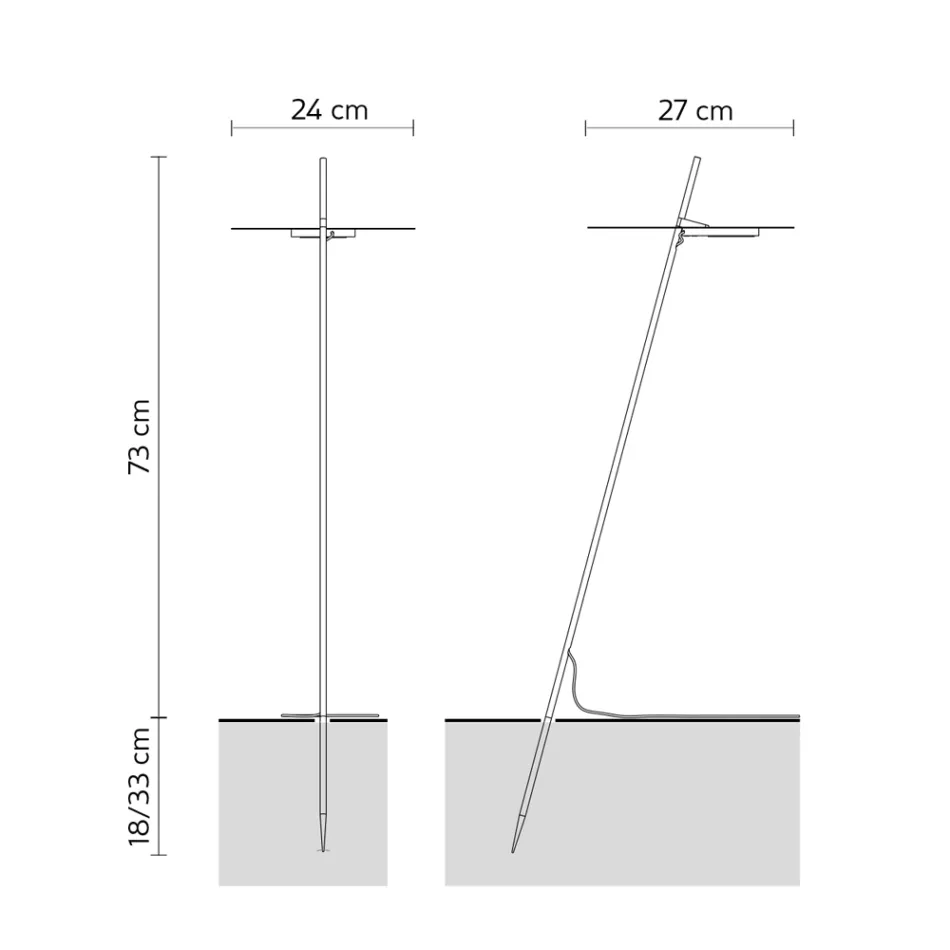Lámpara de pie de jardín Diseño de aluminio blanco con hoja de nenúfar - Cipriam Viadurini