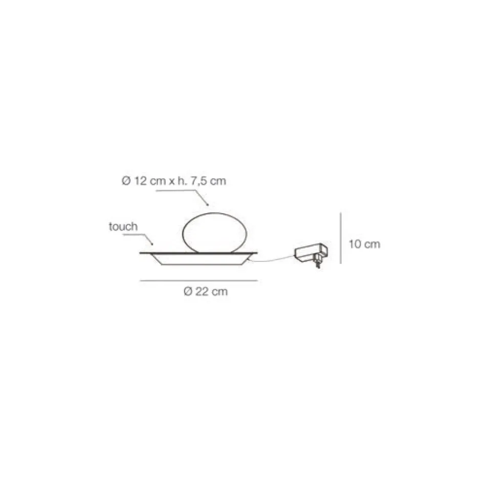 Lámpara de pie de aluminio, metal y cristal blanco - Luma Viadurini