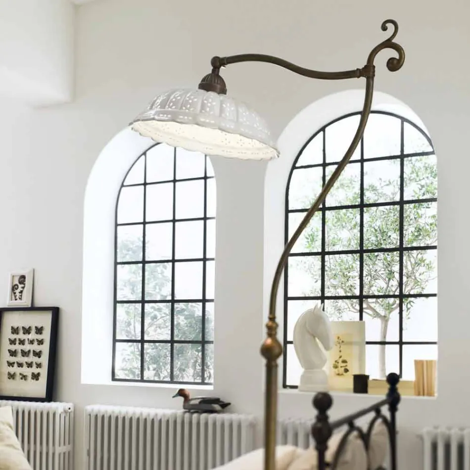 Lámpara de suelo de cerámica Art Nouveau Anita Il Fanale Viadurini